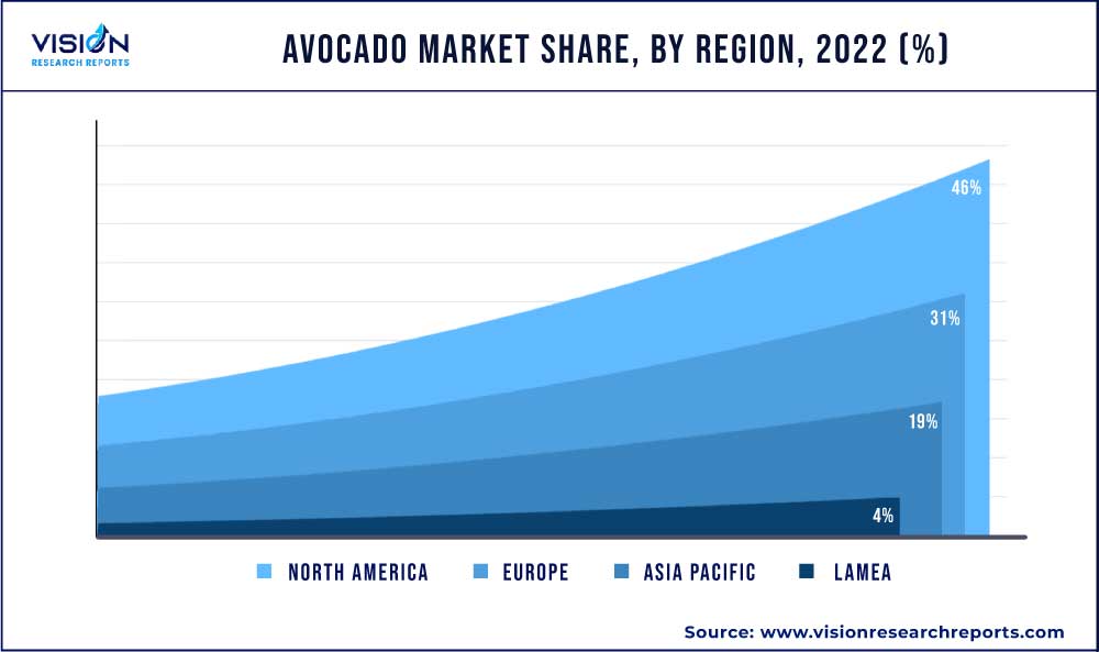 Avocado Market Share, By Region, 2022 (%)